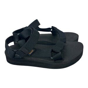 Teva Sandals Womens 6 Midform Universal Platform Black Hook & Loop